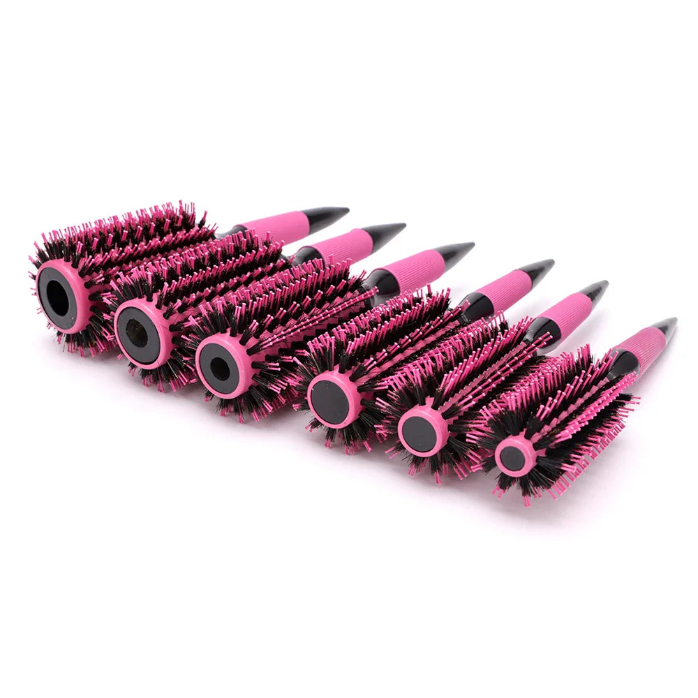 Professional Round Hair Brush with Nylon Bristles - Perfect for Blowouts, Styling & Smoothing Hair at Home or Salon