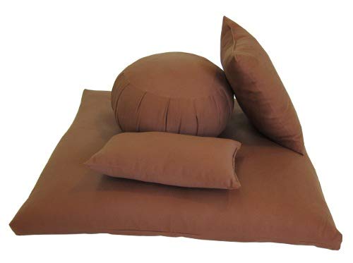 Premium Kapok Zafu & Zabuton Meditation Cushion Set (4-Piece) - Organic Cotton Filled Yoga Pillows for Zen Practice, Home Decor & Meditation Space - Perfect for Mindfulness, Yoga Studios & Spiritual Retreats