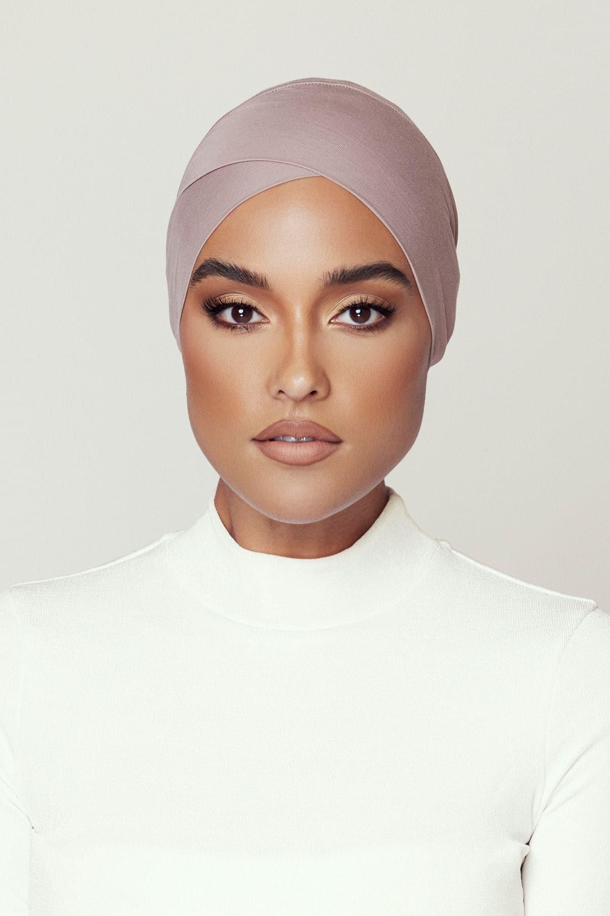 Zena Criss Cross Undercap in Camel Color - Breathable & Comfortable Muslim Hijab Undercap for Women - Perfect for Daily Wear, Prayer, and Modest Fashion
