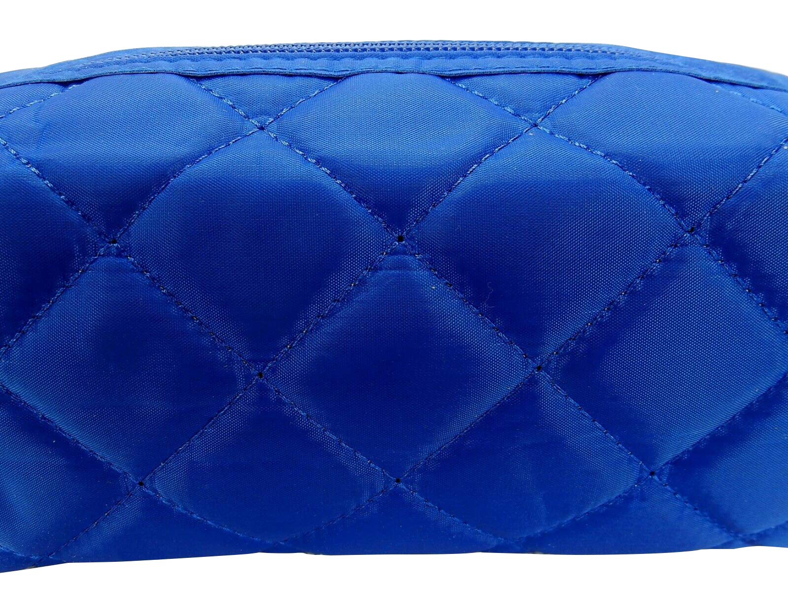 Kingsley Quilted Makeup Bag Set of 2 - Waterproof Travel Cosmetic Organizer with Zipper - Multi-Purpose Storage Pouch for Toiletries, Jewelry & Essentials - Perfect for Travel, Gym & Daily Use - Blue