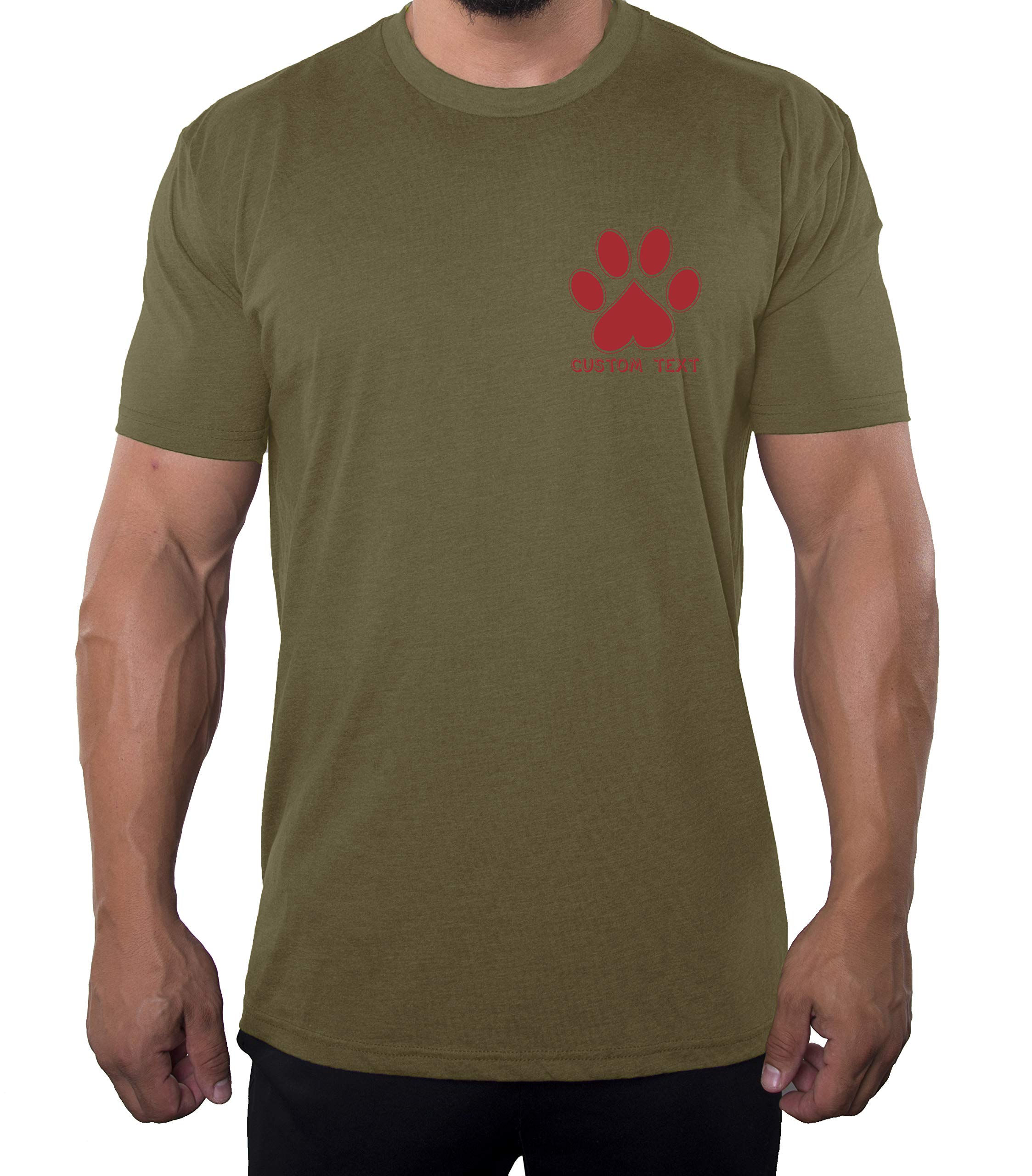 Custom Name Dog Paw Print Men's Personalized T-Shirt - Unique Pet Lover Gift for Dog Owners, Walks & Casual Wear