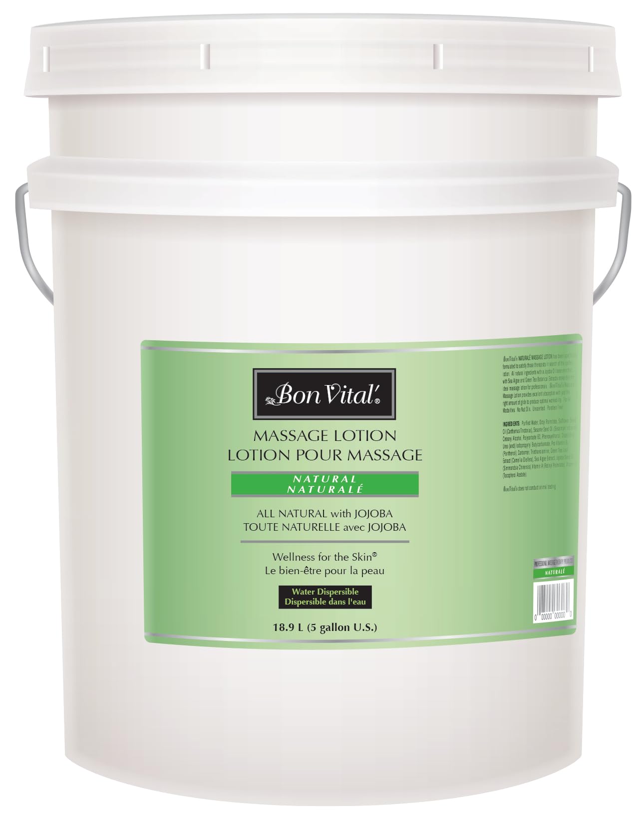 **Bon Vital' Naturale Massage Lotion - All Natural, Earth-Friendly Moisturizer for Deep Tissue & Relaxation - Relieves Muscle Soreness & Improves Circulation - 5 Gallon Bulk Size (Label May Vary) - Perfect for Professional Massage Therapists, Spas & Home Use**