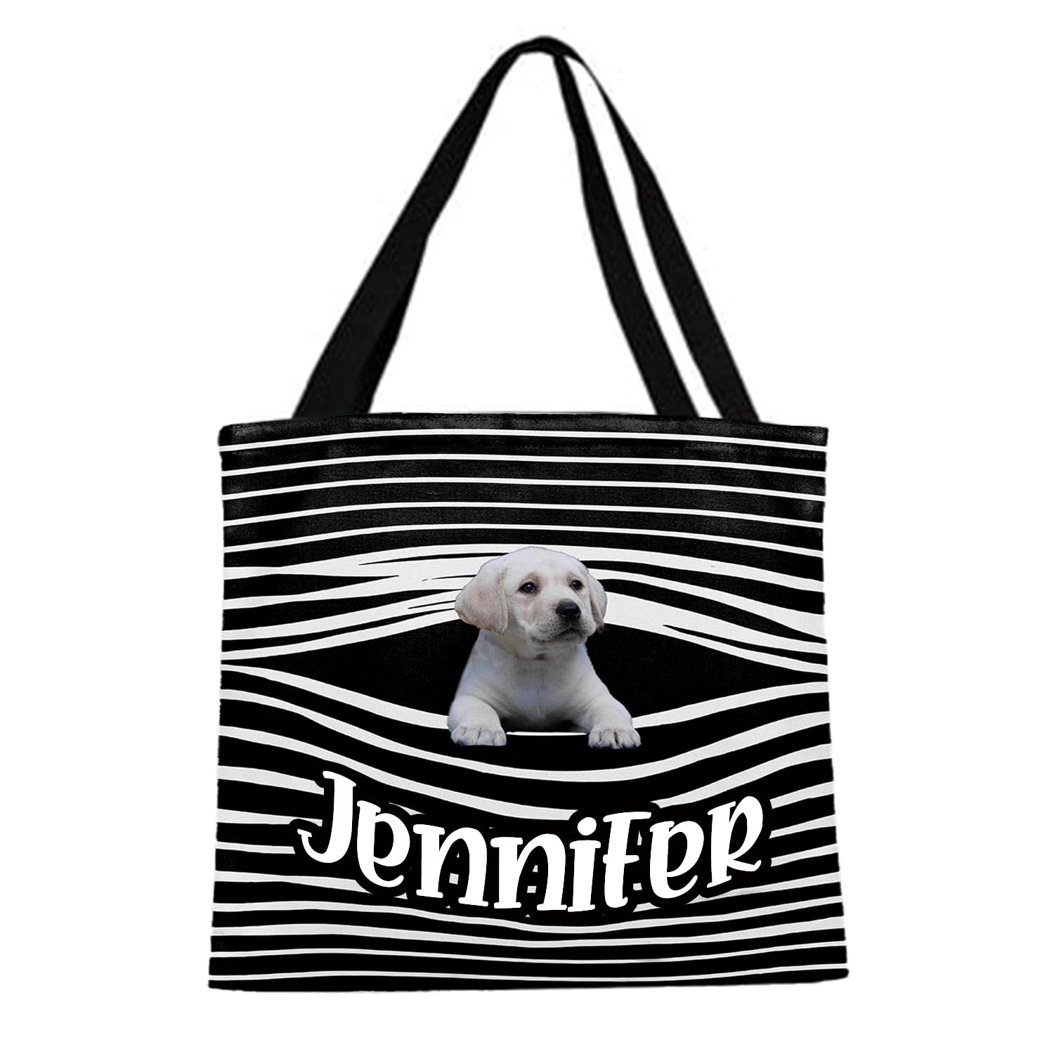 NAZENTI Custom Personalized Dog Tote Bag for Women - Cute Pet Lover Shoulder Bag & Grocery Shopping Tote - Perfect Gift for Dog Owners - Ideal for Work, Travel & Daily Errands