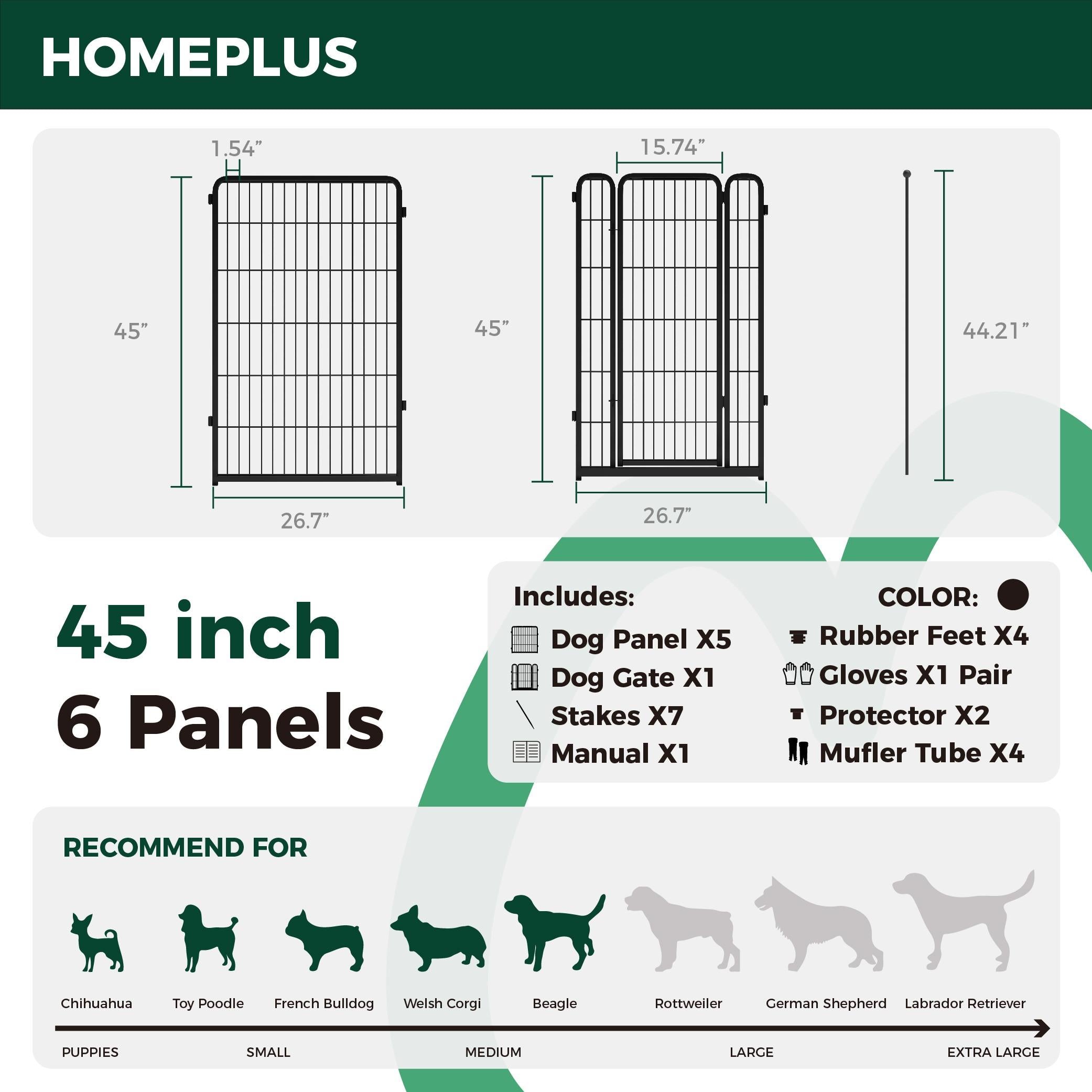 Homeplus Indoor Dog Playpen - Portable Pet Fence for Small & Medium Dogs - Perfect for Puppy Training, Home Safety & Apartment Living