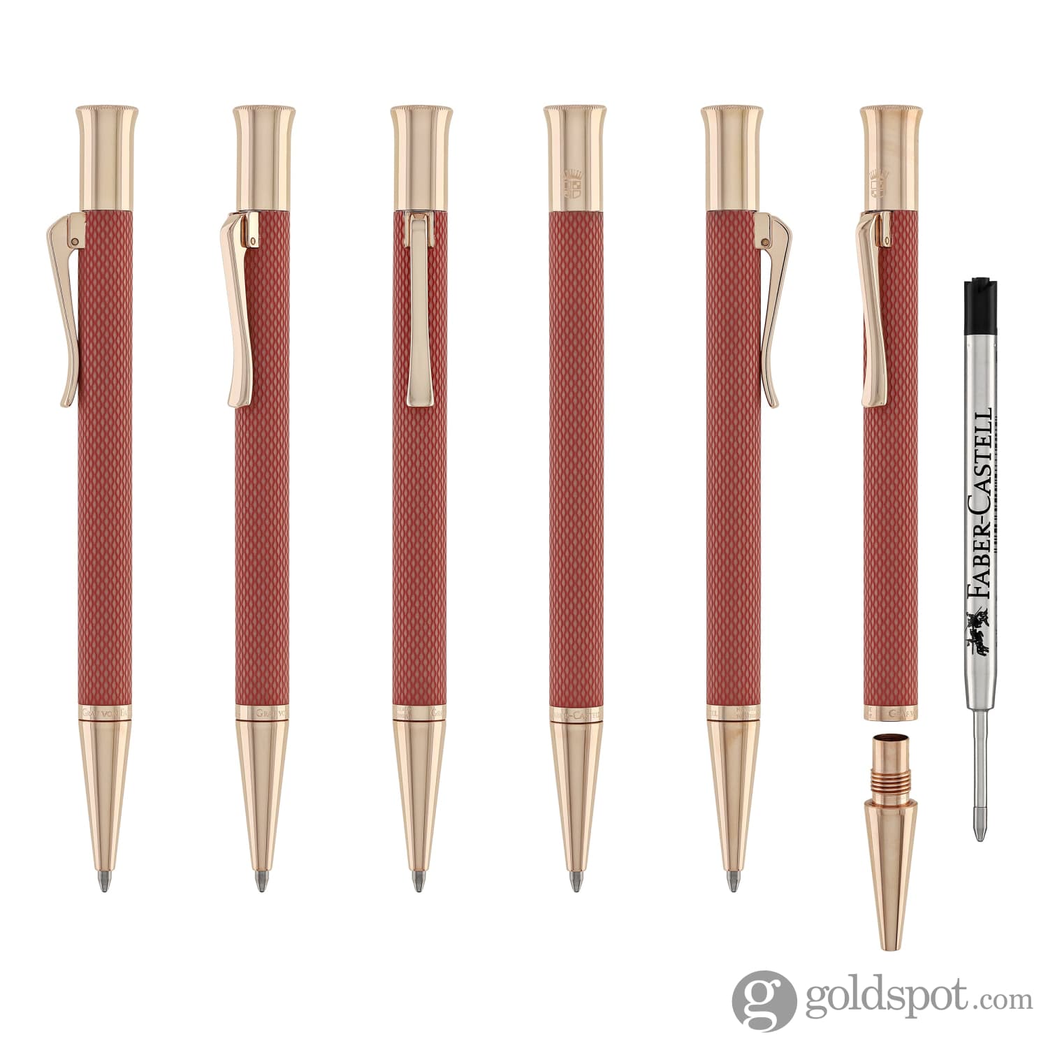 Faber Castell Guilloche Rose Gold Ballpoint Pen - Elegant Writing Instrument for Office, School & Gift Giving