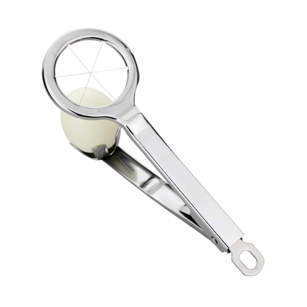 Premium Stainless Steel Egg Slicer & Wedger - 6 Equal Segments for Hard Boiled Eggs with Long Handle | Durable Kitchen Tool for Salad Prep, Meal Prep & Healthy Snacks | Easy to Clean & Portable Egg Cutter
