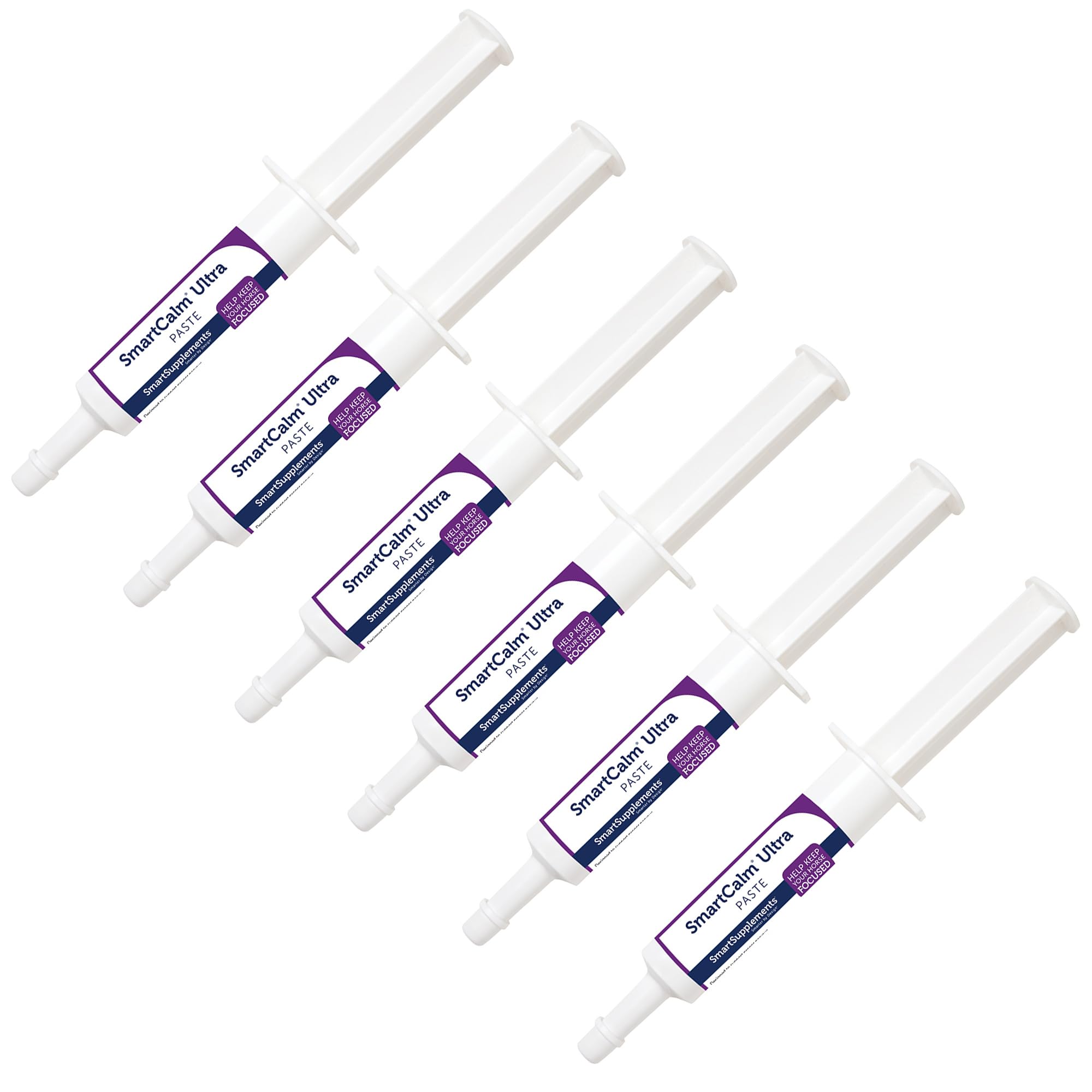 SmartCalm Ultra Paste Calming Horse Supplements for Anxious & Skittish Horses - Natural Equine Stress Relief with No Added Herbs or Sugar - 6 Tubes for Training, Travel & Show Preparation