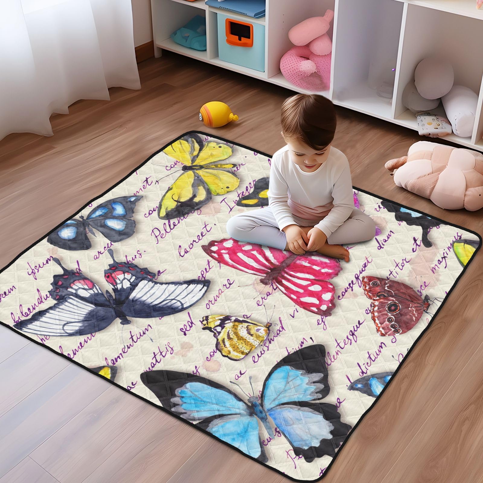 Butterfly Themed Large Baby Gym & Activity Mat - 50