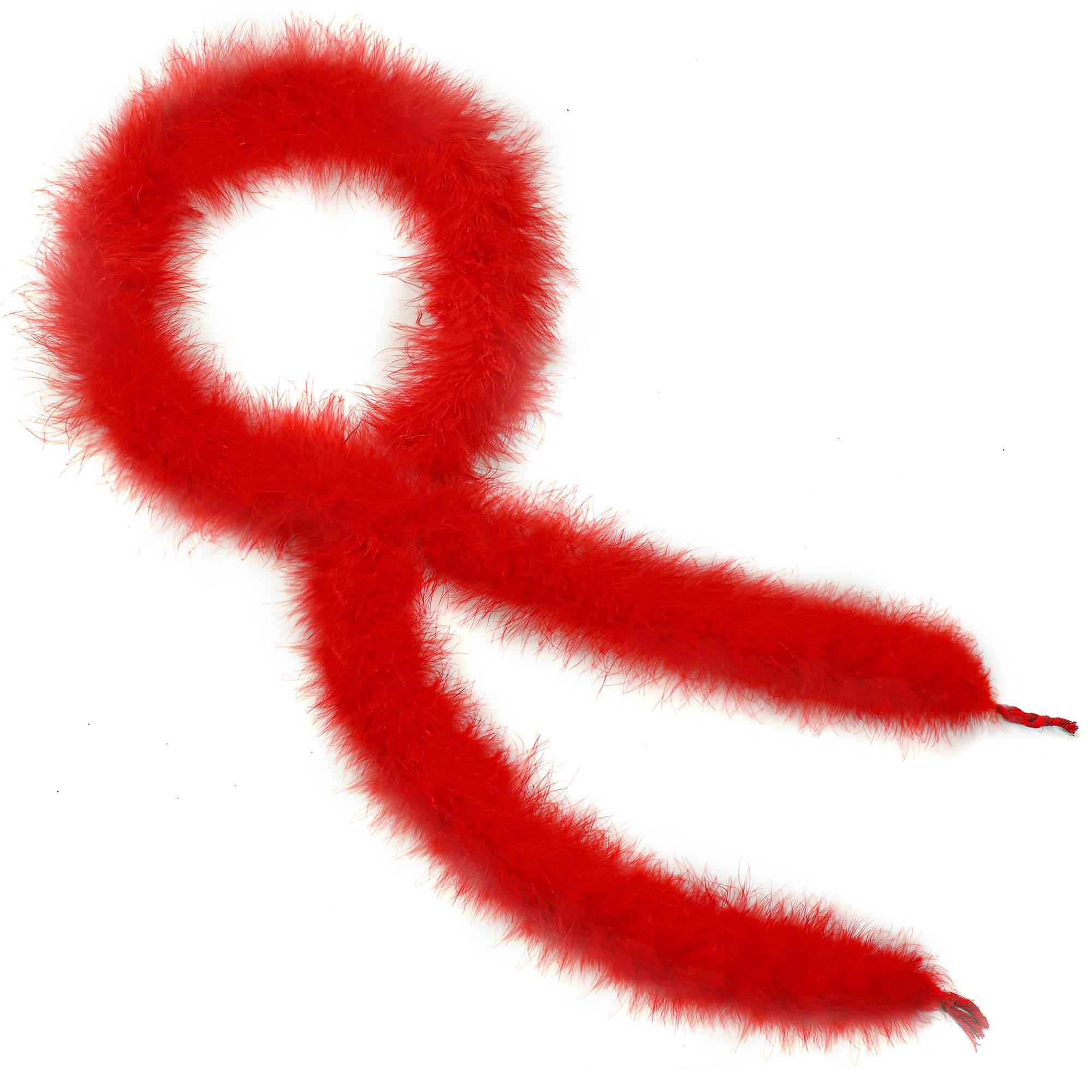 Red Marabou Feather Boa - 22g 2 Yards Fluffy Party Boas for Wedding, Halloween, Christmas Decorations | Bulk Costume Accessories for Dance Performances, Burlesque Shows & Photo Props