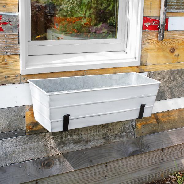 Decorative Flower Box with Wall Brackets - Hanging Planter for Indoor & Outdoor Garden Decor - Perfect for Windows, Balconies, and Patios
