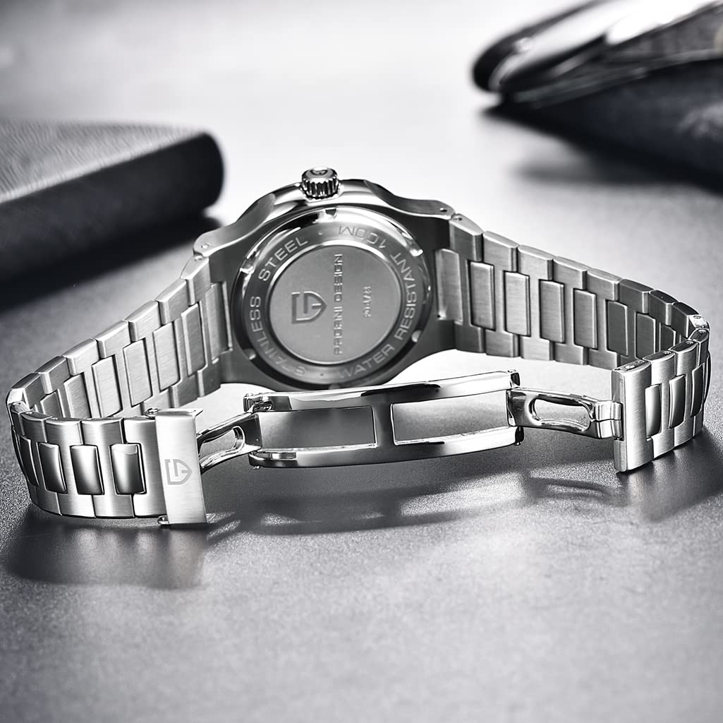 Pagani Design 1728 Men's Automatic Watch - ST6 Self-Winding Movement, Stainless Steel Case, 100M Waterproof - Luxury Sport Mechanical Watch for Men | Perfect for Diving, Swimming & Everyday Wear