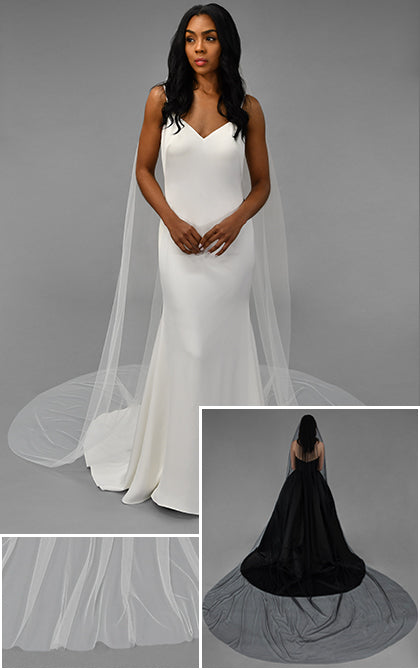 Stormi Veil - Elegant Wedding Veil with Lace Trim for Brides | Perfect for Church Ceremonies, Outdoor Weddings & Photoshoots