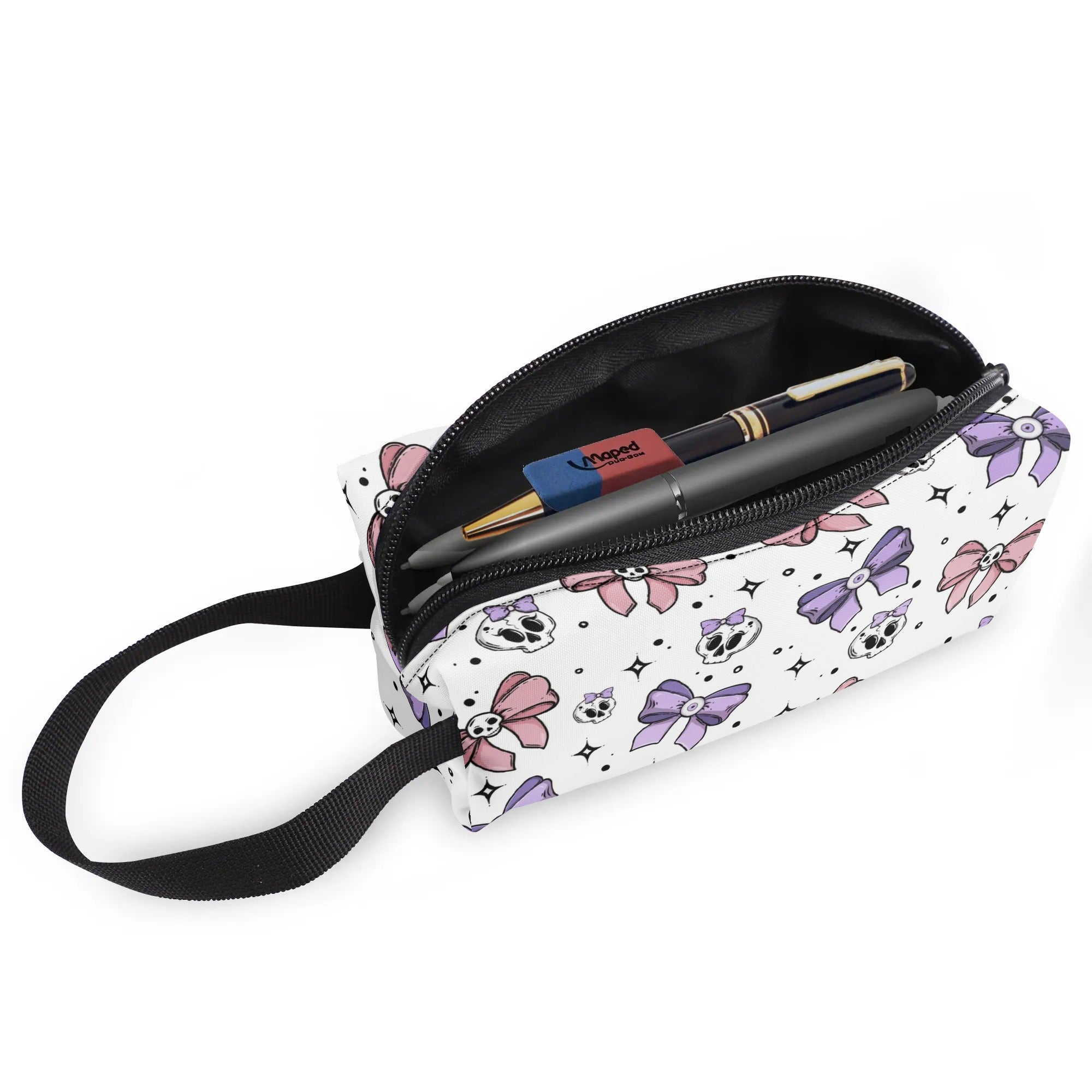 Stylish Skull and Bow Wristlet Purse for Women - Gothic Fashion Accessory for Parties, Concerts & Everyday Use
