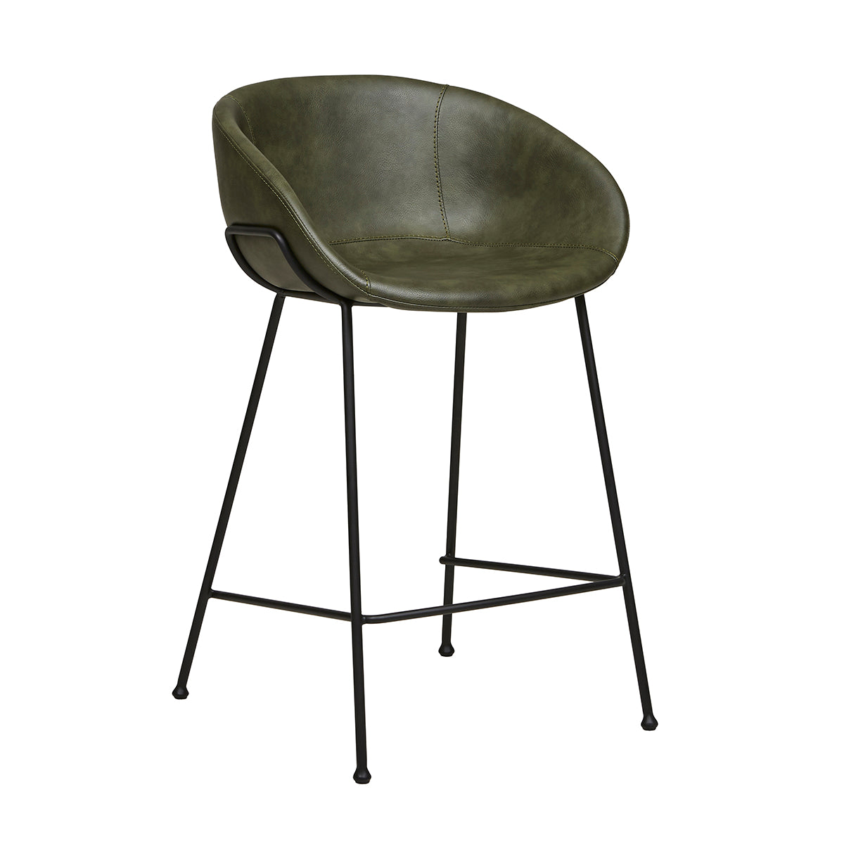 Premium Duke Leatherette Bar Stool (26 Inch Height) - Modern PU Leather Counter Height Stool for Kitchen Island, Breakfast Bar & Home Pub Decor