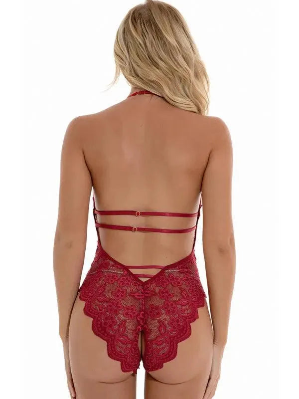 Sexy Lace Babydoll Lingerie for Women - Romantic Lace Teddy Nightwear for Valentine's Day & Honeymoon