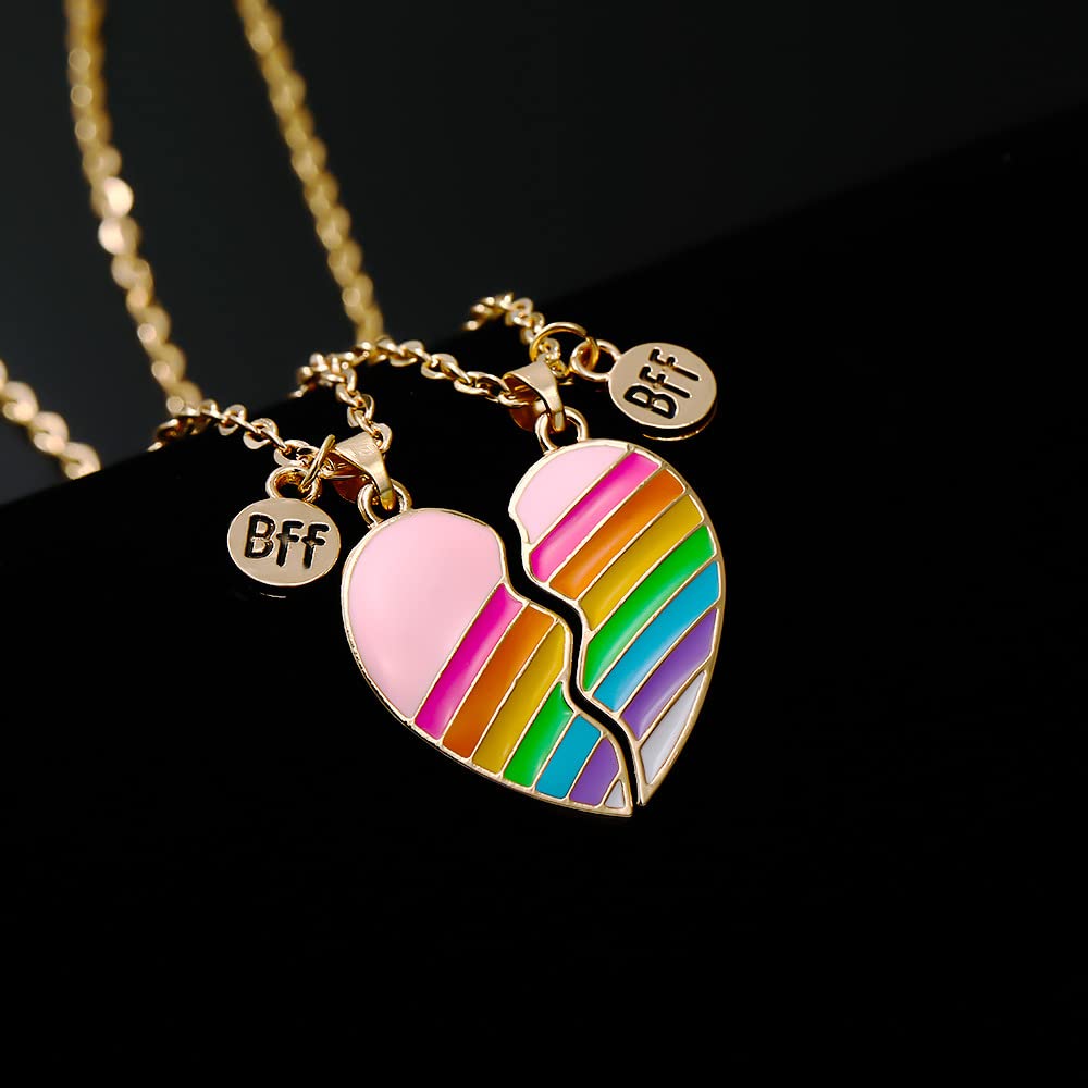 Best Friend Necklaces for 2 - Matching Half Heart BFF Necklace Set for Women, Friendship Jewelry Gift for Bestie, Christmas Birthday Present - Perfect for Anniversaries, Valentine's Day & Special Occasions