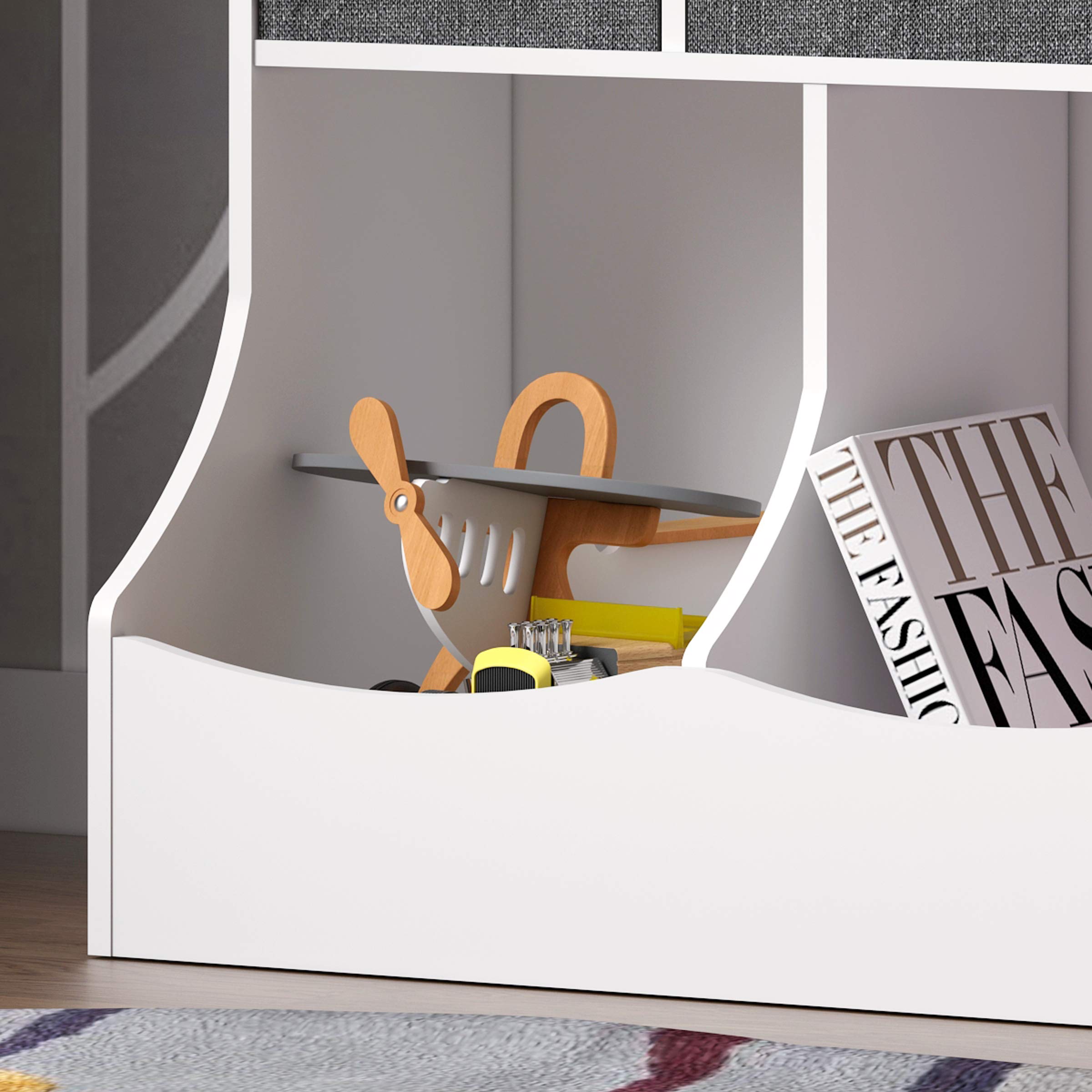 UTEX 8-Cubby Toy Organizer with Baskets - Kids Room Storage for Toys & Books