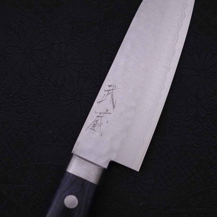 Premium Santoku Knife - VG-10 Stainless Steel Blade with Tsuchime Damascus Pattern - 130mm Western Dark Blue Handle - Ideal for Slicing, Dicing & Mincing - Perfect Kitchen Tool for Chefs & Home Cooks