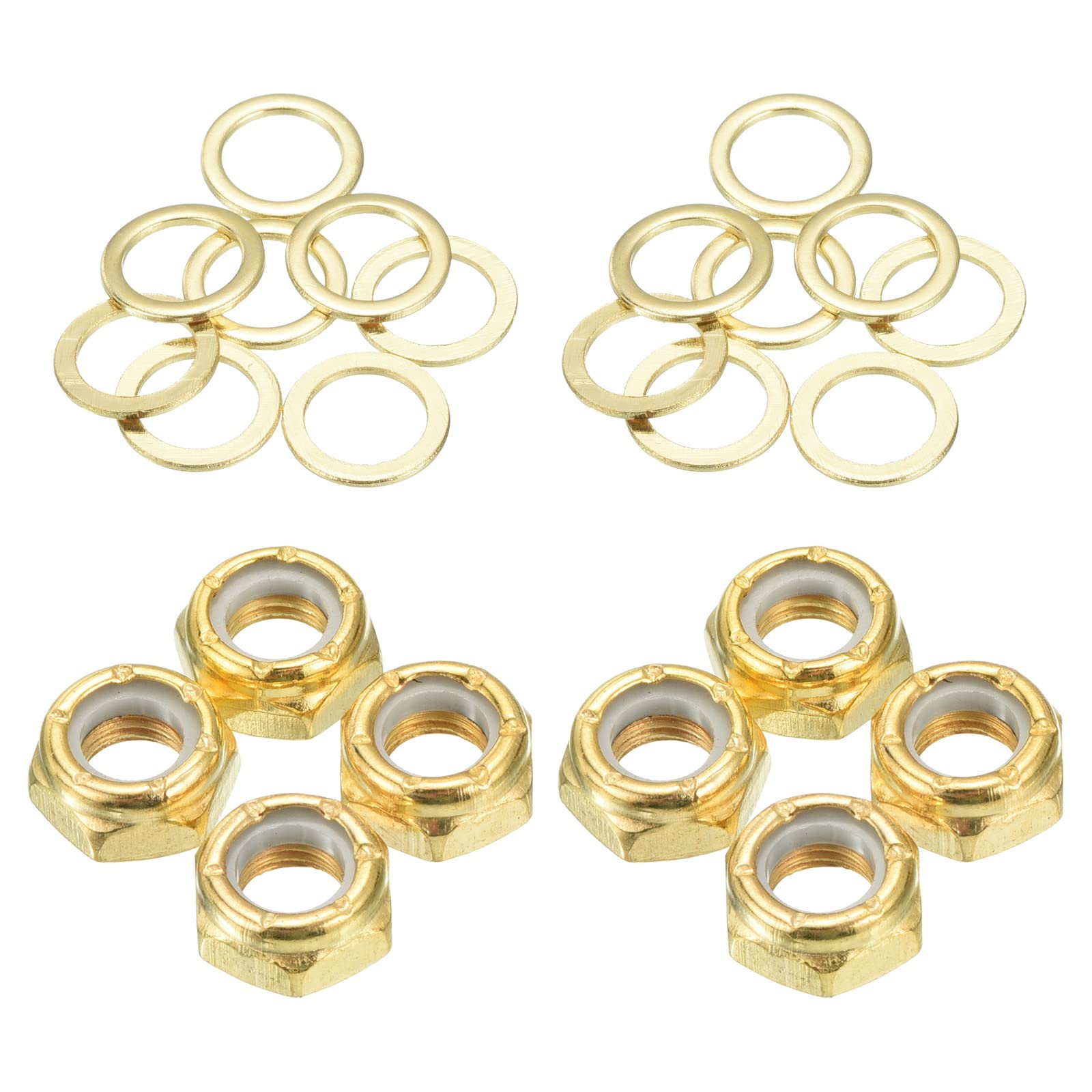 PATIKIL Skateboard Lock Nuts Set - 16pcs Skateboard Truck Axle Washers & Spacer Hardware Repair Kit for Longboard, Cruiser, Penny Board - Perfect for Maintenance & DIY Skateboard Upgrades