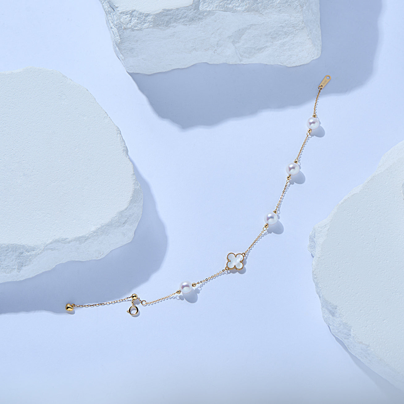 18K Solid Gold Akoya Pearl Bracelet for Women - Elegant Luxury Jewelry Gift for Anniversary, Birthday & Special Occasions (KB00058)
