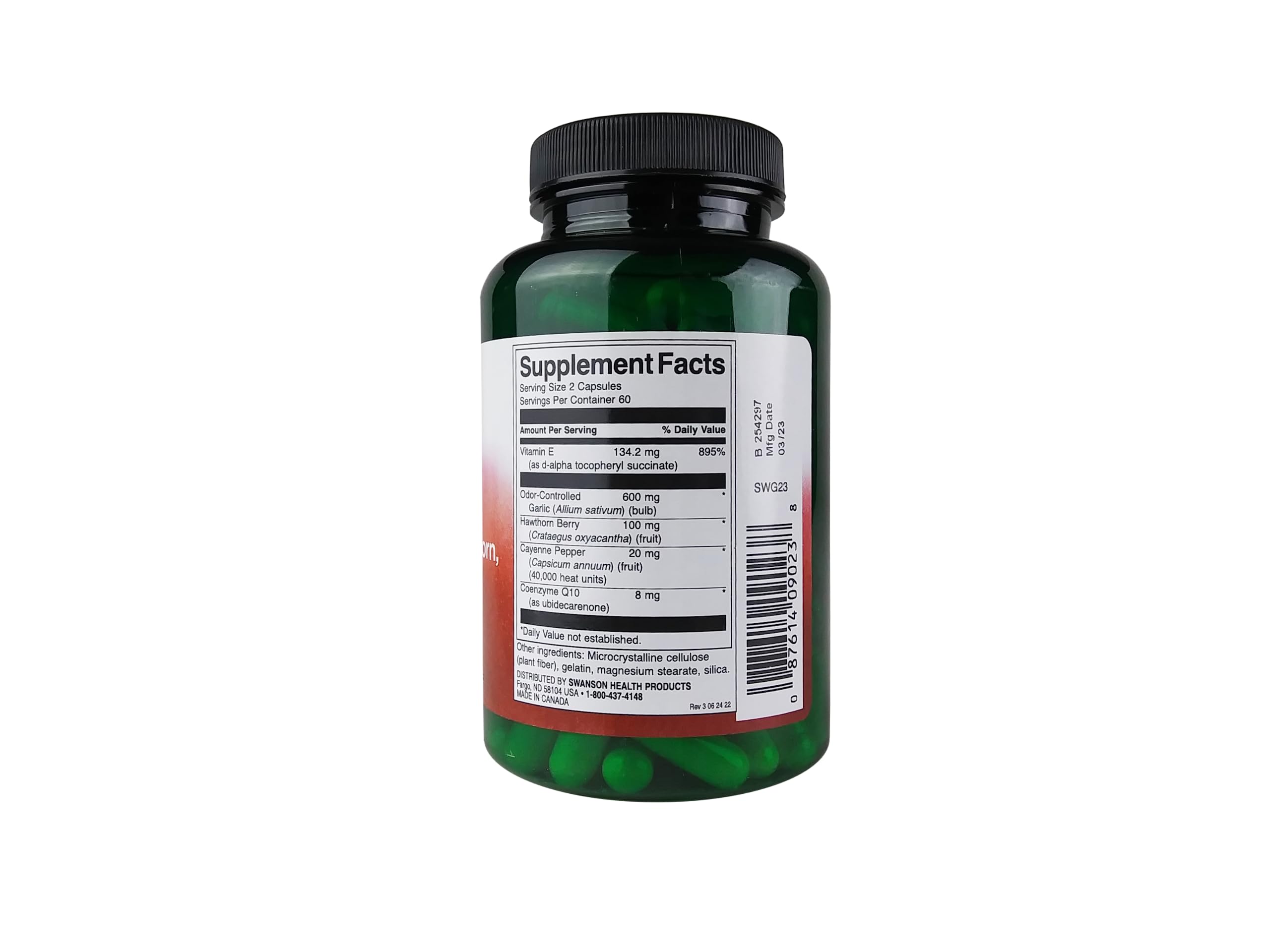 Swanson Garlic with Vitamin E, Hawthorn Berry & Cayenne Supplement - 120 Capsules (4 Pack) - Supports Heart Health & Circulation - Perfect for Daily Wellness Routine