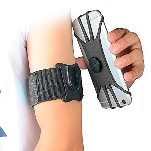 **Universal Running Armband Phone Holder - Adjustable 2-in-1 Arm & Wrist Band for iPhone, Samsung, Huawei, Google, Xiaomi, LG (4.0''-7.0'', Black with Extender Strap) - Perfect for Jogging, Gym & Outdoor Activities**