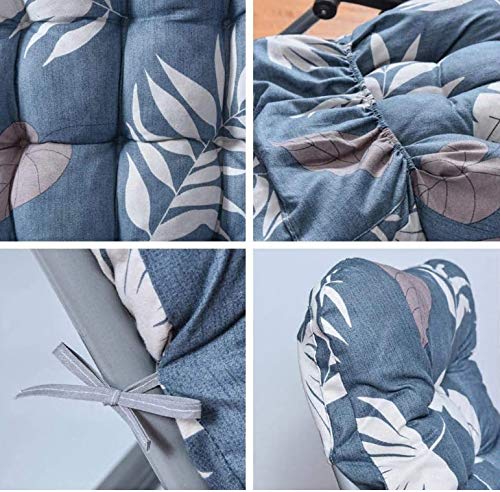 67 Inch Outdoor Lounge Chair Cushion - Waterproof Floral Print Patio Cushion with Non-Slip Back & Ties - High Back Support for Garden, Poolside, Deck, and Balcony Relaxation