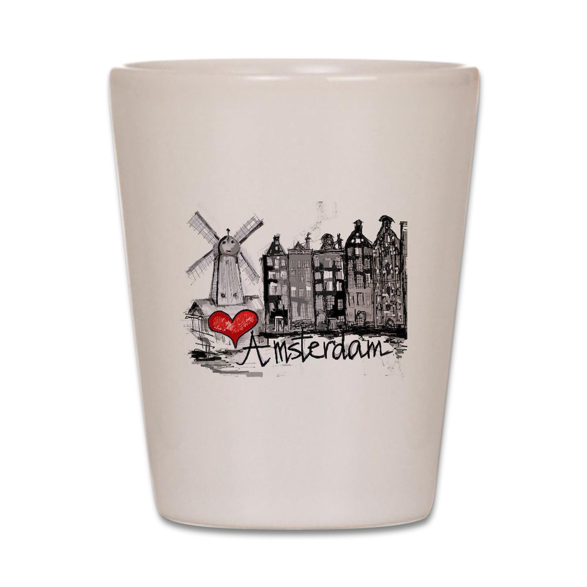 Funny Amsterdam Shot Glass - I Love Amsterdam Souvenir Glass for Parties & Travel - Perfect for Cocktails, Gifts & Dutch-Themed Celebrations