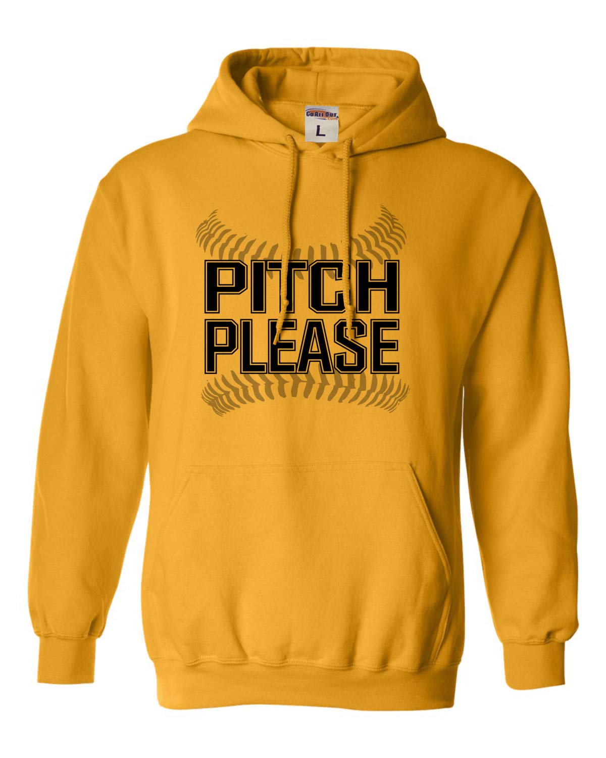 Funny Baseball Softball Hoodie for Men & Women - Go All Out Pitch Please Sweatshirt - Perfect for Games, Practices & Casual Wear