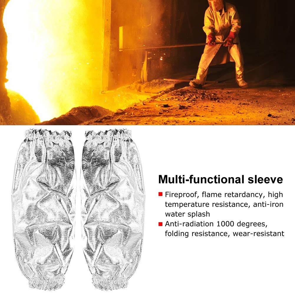 Heat Resistant Arm Glove - 1000°F Fireproof Aluminum Foil Sleeve Protector for Welding, Grinding & BBQ | Industrial & Home Use Safety Gear