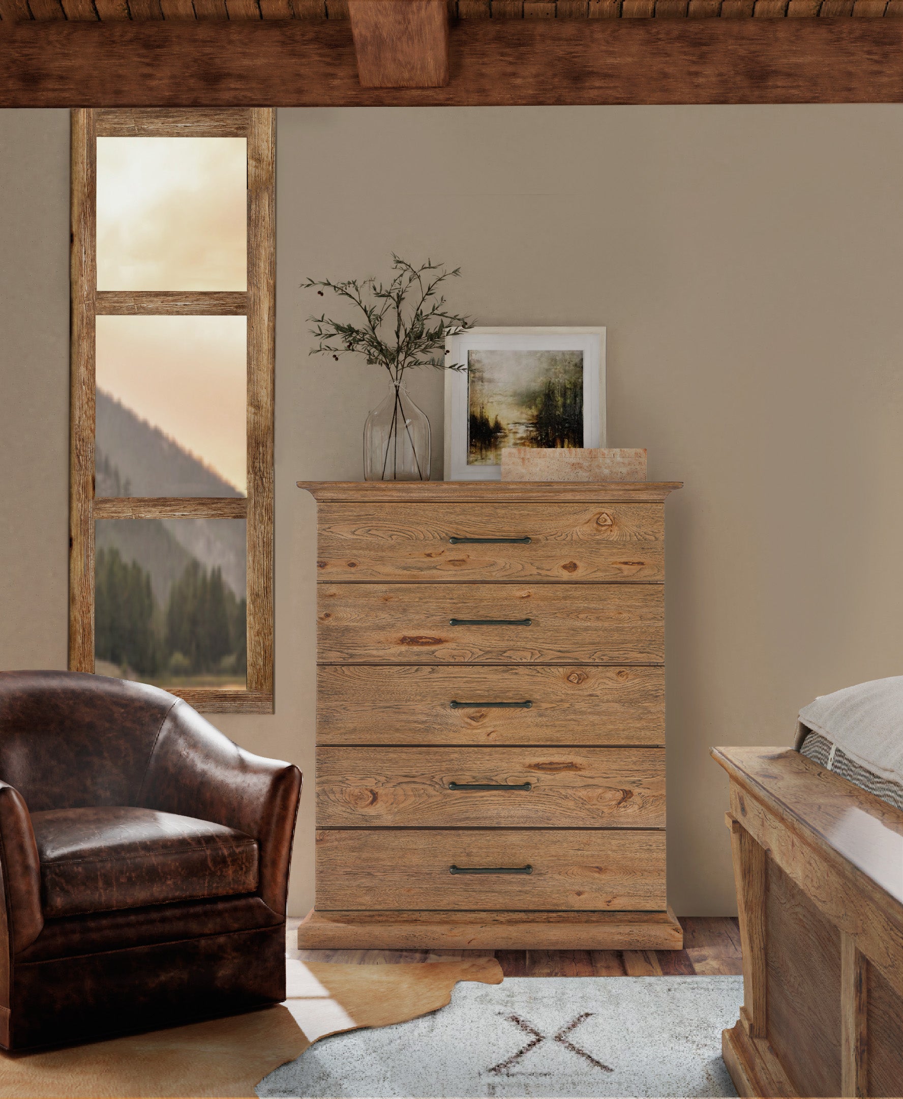 Big Sky 5-Drawer Chest - Solid Wood Dresser for Bedroom & Living Room Storage | Organize Clothes, Toys & Home Essentials