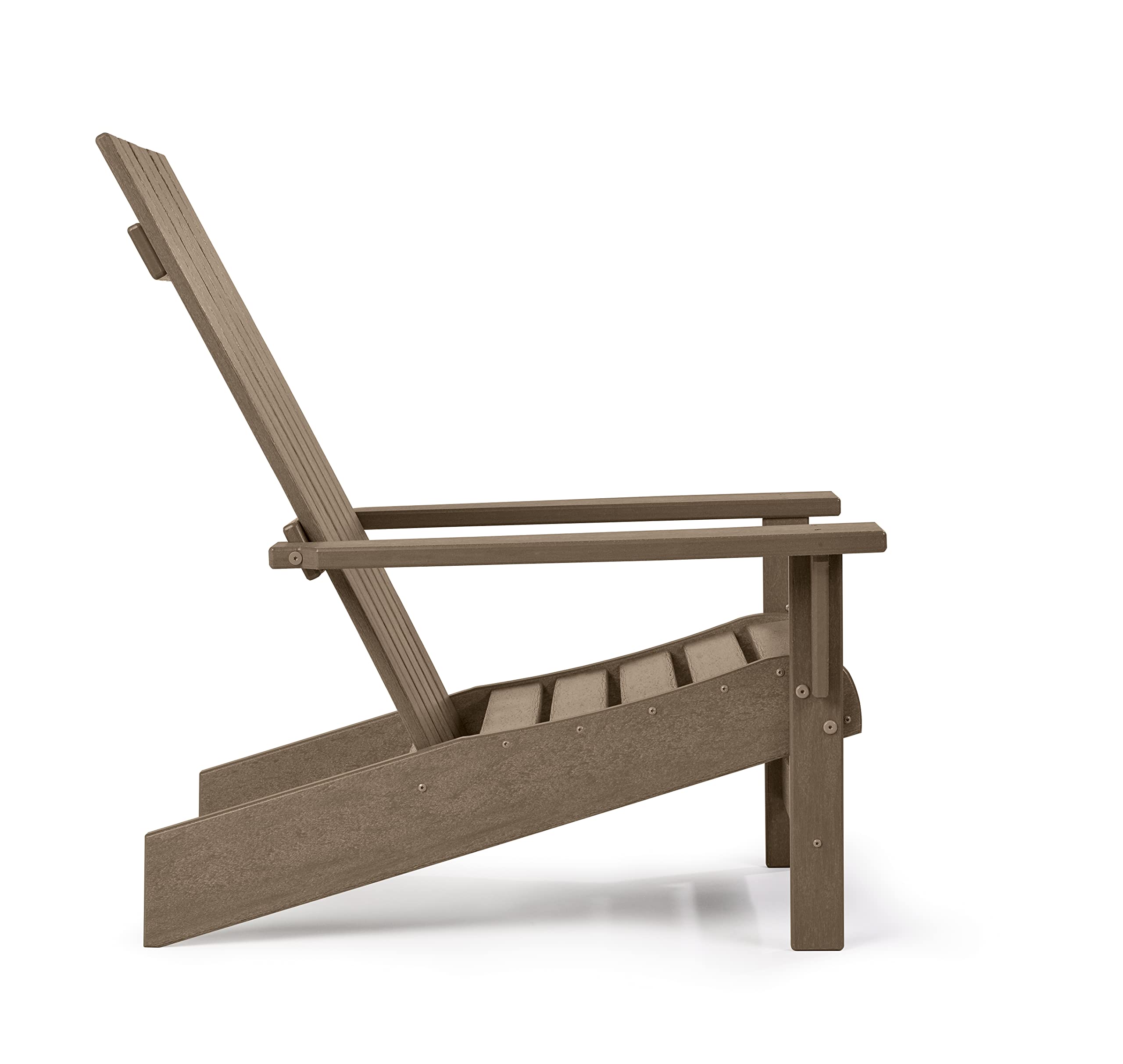 Keter Montauk Weatherproof Adirondack Chair - Durable Outdoor Furniture for Pool, Patio & Fire Pit - Easy Assembly Sturdy Seating in Weatherwood Finish - Perfect for Backyard Relaxation & Outdoor Entertaining
