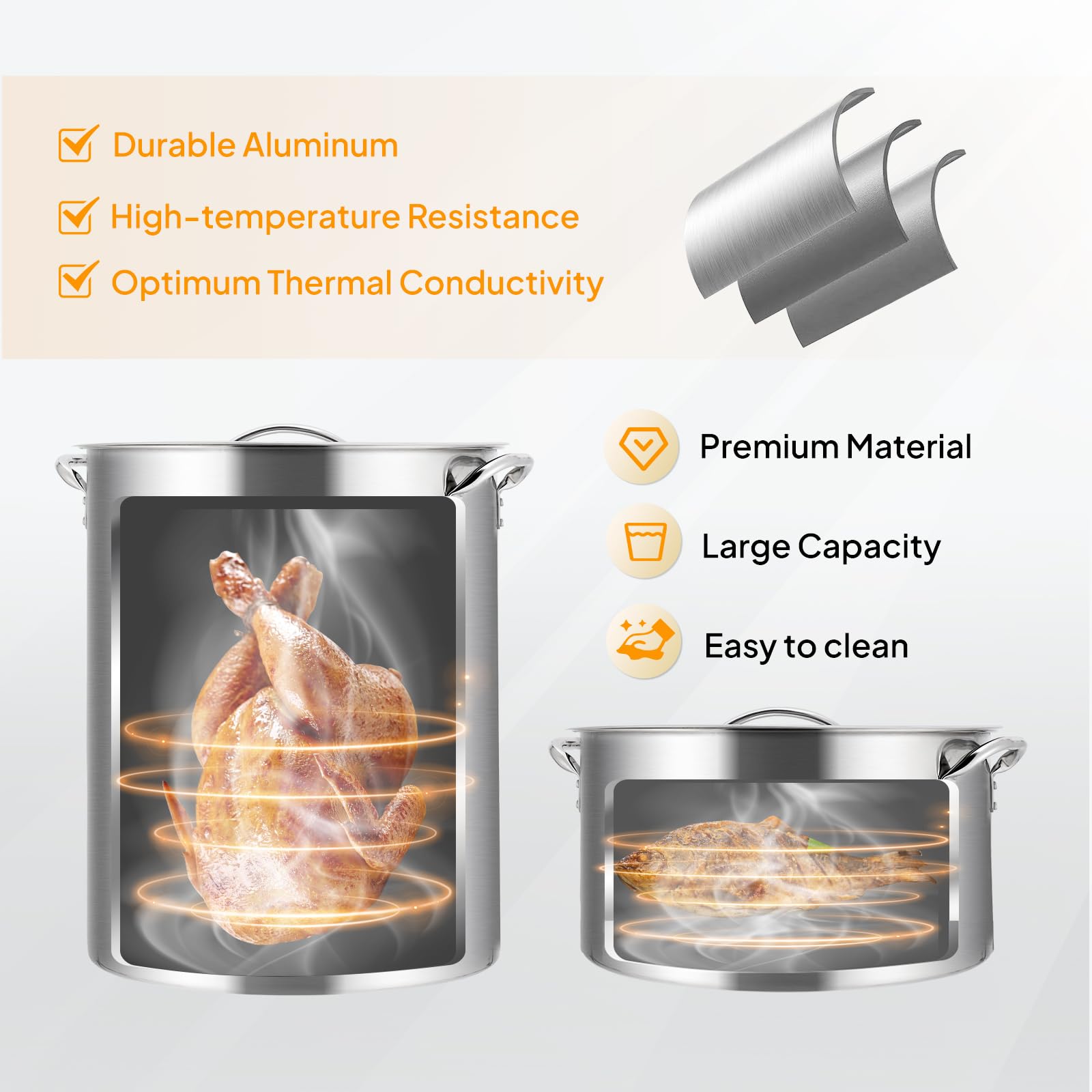 ROVSUN 30QT Turkey Fryer & 10QT Fish Fryer Kit - 55,000BTU Propane Outdoor Deep Fryer with Baskets, Thermometer, Marinade Injector & Turkey Rack - Perfect for Thanksgiving, Seafood Boiling & Outdoor Cooking