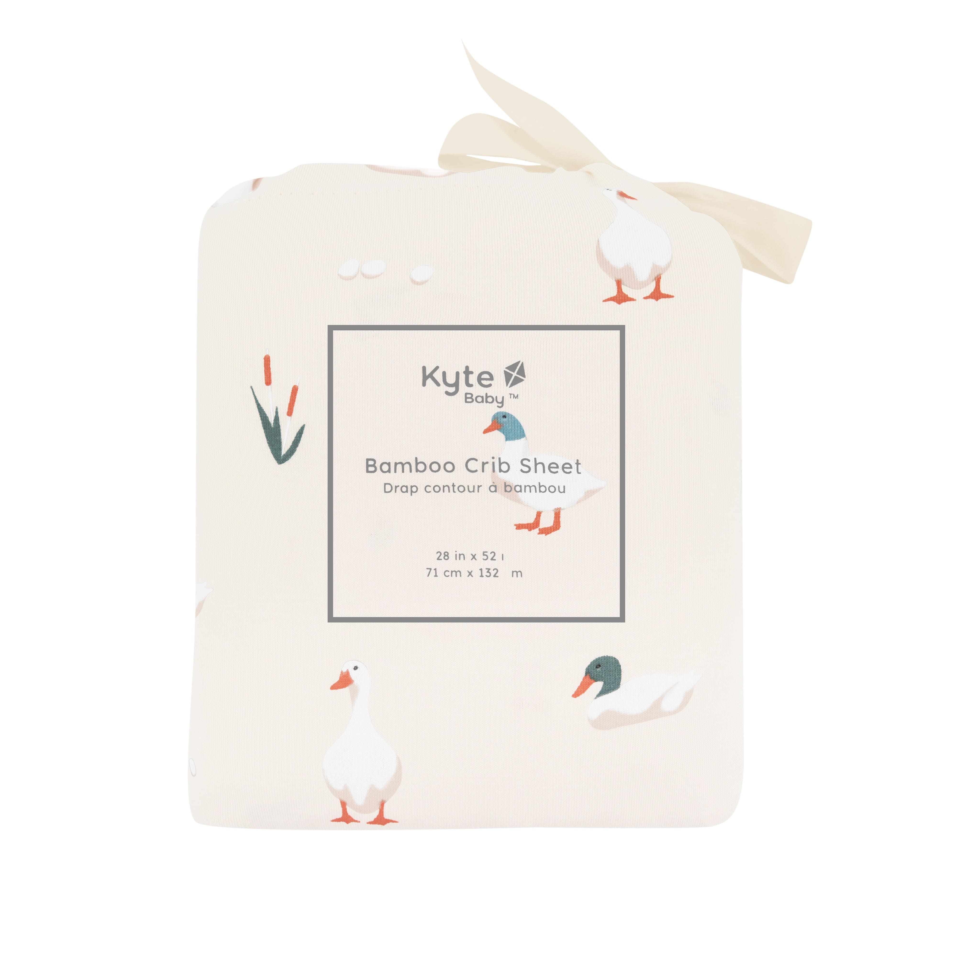 Soft and Breathable Duck Print Crib Sheet - 100% Cotton Baby Bedding for Nursery, Toddler & Kids Room - Perfect for Daytime Naps & Overnight Sleep