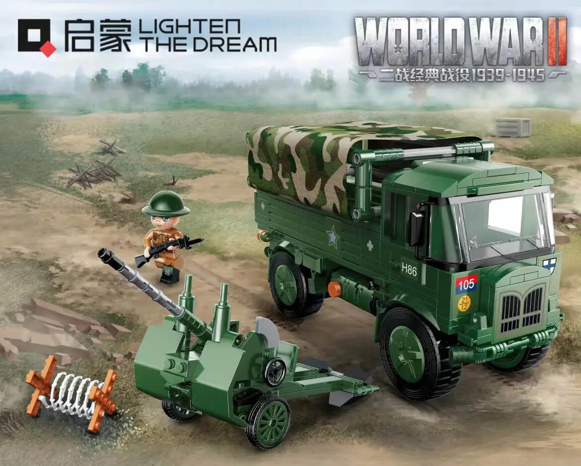 QMAN WW2 Dunkirk Evacuation AEC MATADOR Military Vehicle Model - 1:35 Scale Diecast Collectible for History Enthusiasts & Model Builders | Perfect for Display, Diorama, and WWII Collections