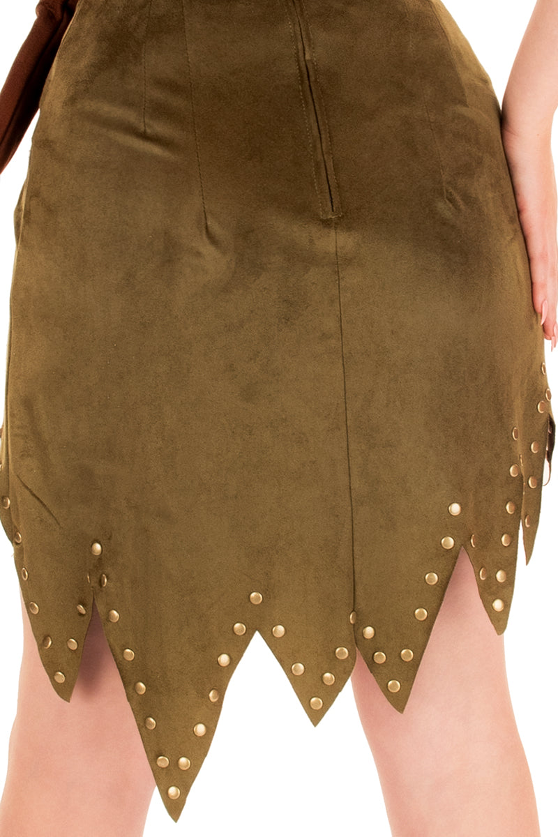 Stylish Pan Skirt with Rivets - Trendy Women's Fashion Skirt for Casual Wear & Night Out