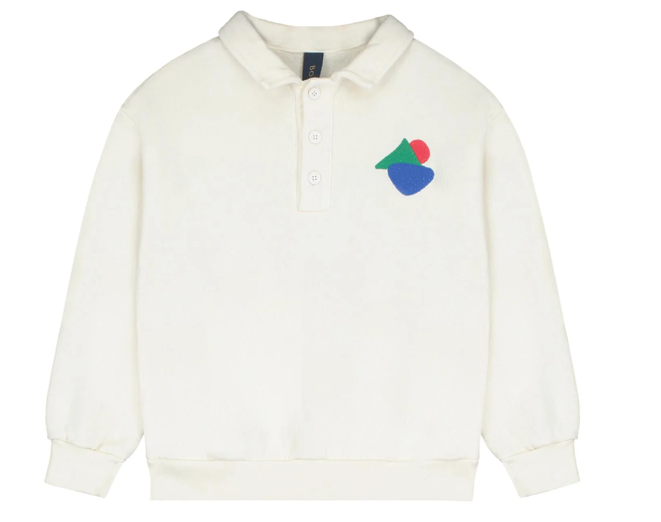 BONMOT EMB Men's Polo Sweatshirt for Boys (2-11 Years) - Comfortable Cotton Blend Pullover for School, Playdates & Casual Outings