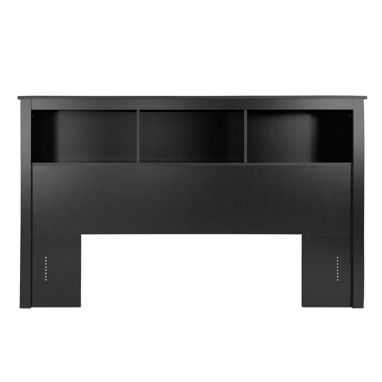 CAPHAUS Wood Bookcase Headboard with Storage - Queen Size, Solid Black - Space-Saving Bedroom Organizer for Books, Decor & Essentials - Perfect for Small Spaces & Modern Bedrooms