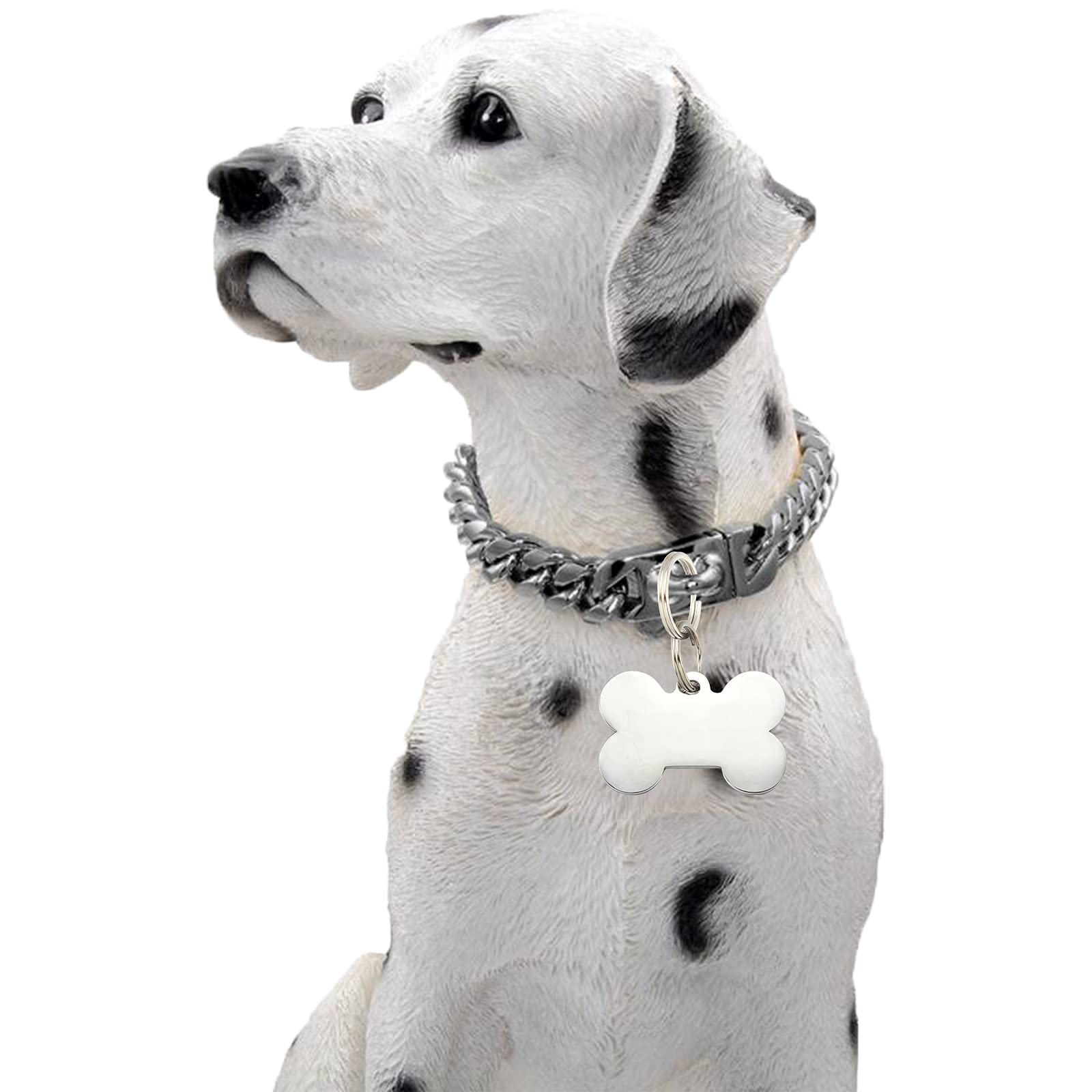 Stainless Steel Silver Cuban Link Curb Dog Collar - Heavy Duty Bulldog Jewelry Necklace for Large Dogs - Perfect for Pitbulls, Rottweilers & German Shepherds - Fashion & Protection for Daily Walks & Outdoor Adventures