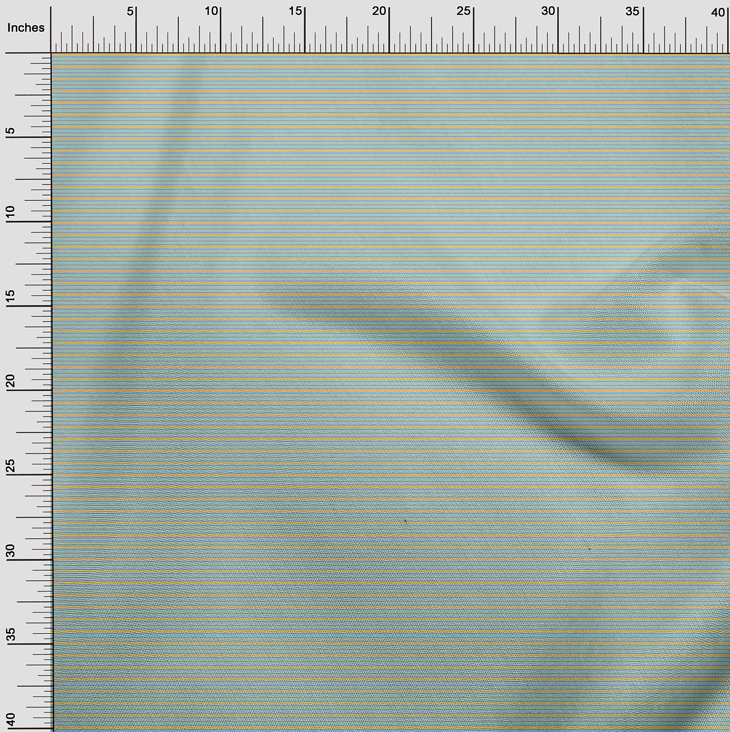 Premium Organic Cotton Voile Fabric - Shadow Stripe Printed Decor Fabric 42