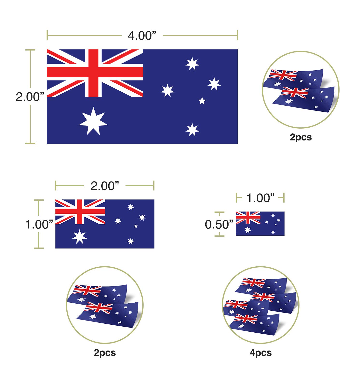 Australia Flag Cactus Sticker Pack - 8-Piece Vinyl Decals for Scrapbooking, Laptop, Car Window & Bumper | Desert-Themed Country Flag Stickers for Kids & Adults | Perfect for DIY Crafts, Travel Accessories & Home Decor