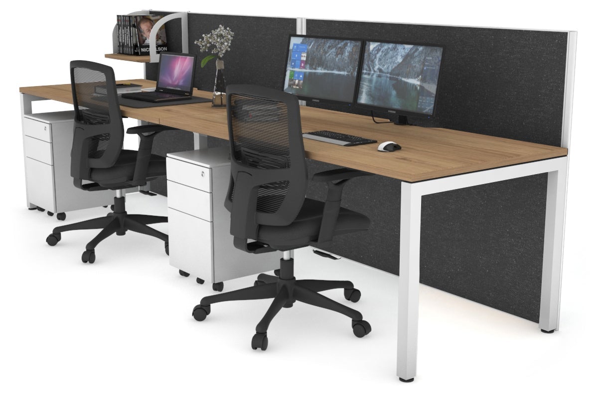 Horizon Quadro 2 Person Office Workstation with Square Legs - 1800L x 800W Dimensions, Cable Management Scallop - Perfect for Shared Workspaces & Collaborative Office Environments