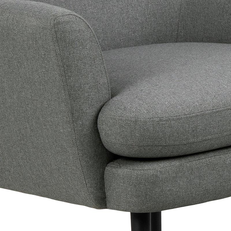 Modern KENDRA Lounge Chair with Footstool - Grey Accent Chair for Living Room, Bedroom, or Office - Comfortable Reading & Relaxation Chair for Home Decor