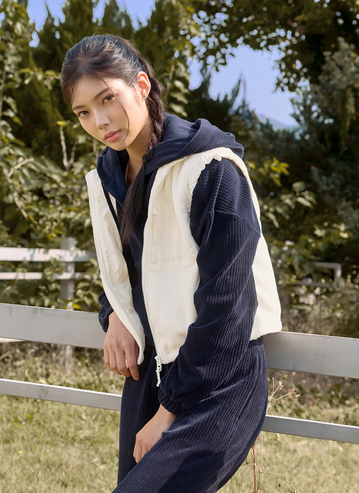 Men's Woven Patch Fleece Vest - Lightweight Warm Winter Jacket for Outdoor Hiking & Casual Wear