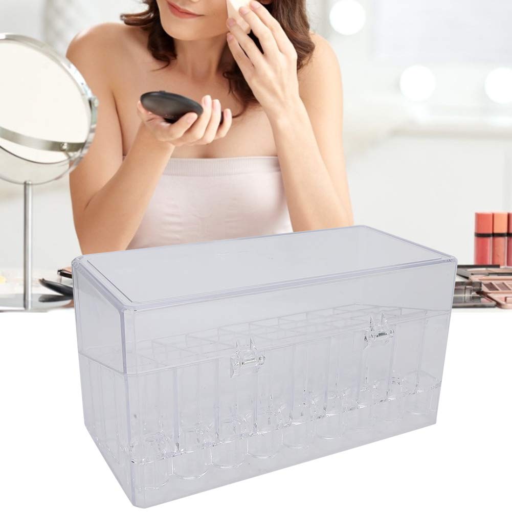 MAVIS LAVEN 36 Grid Clear Makeup Organizer - Dustproof Transparent Cosmetic Storage Case for Lipstick, Jewelry & Makeup Brushes | Perfect for Vanity, Bathroom & Travel Organization