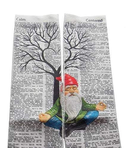 Gnomaste Gnome Meditation Dictionary Pop Art Unisex Socks - Funny Novelty Yoga & Zen Gifts for Men Women - Perfect for Meditation, Yoga Practice & Relaxation at Home