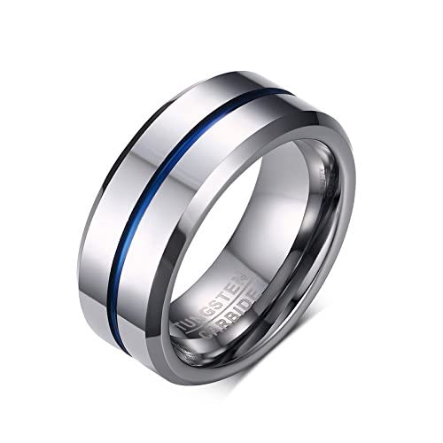 Personalized Tungsten Rings for Men - Custom Text Engraved Wedding Bands, Promise Rings & Anniversary Gifts for Dad from Daughter, Wife or Son | Father's Day, Birthday Gift Idea for Him | Durable & Stylish Men's Jewelry for Everyday Wear, Special Occasions