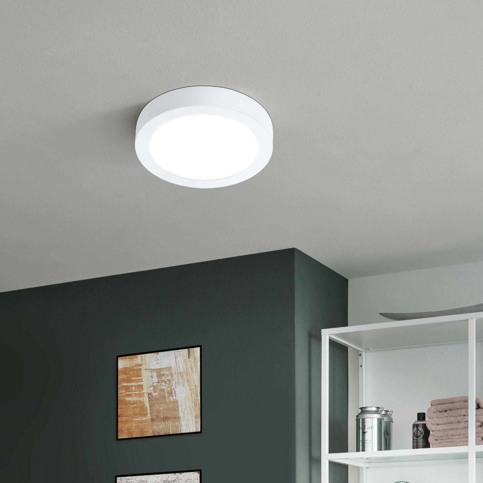 Eglo Connect Fueva Z Smart LED Ceiling Light - Round Flush Mount, Dimmable White Light, WiFi & App Control - Perfect for Bedroom, Living Room, Kitchen & Office Lighting
