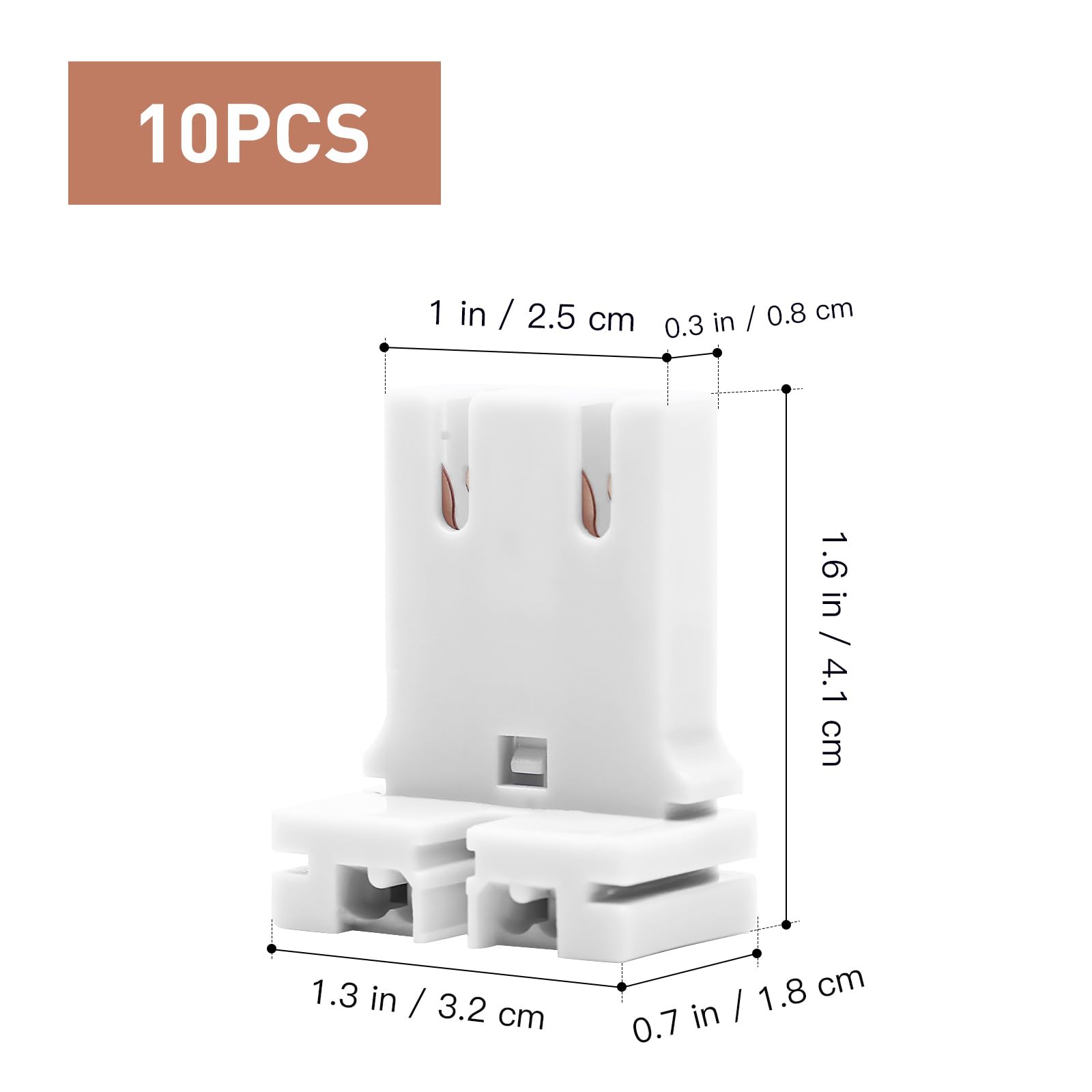 10pcs Fluorescent Lamp Holder Socket - T8 T12 Light Bulb Socket for Tube Lights - Perfect for Home, Office & Workshop Lighting Fixtures