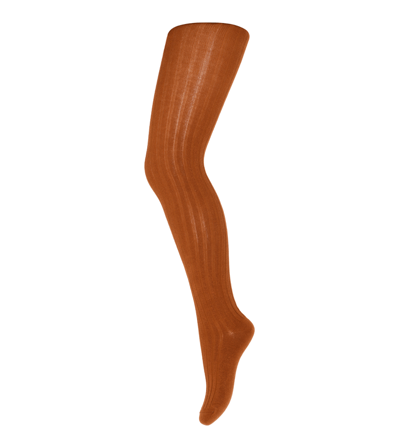 Premium Rust Cotton Rib Tights by MP Denmark - Soft & Comfortable Women's Leggings for Everyday Wear, Yoga & Casual Outfits